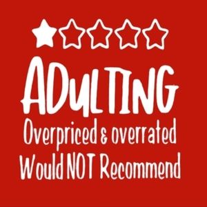 Adulting Rating Vinyl Decal